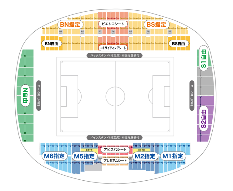 ベスト電器スタジアムの座席図