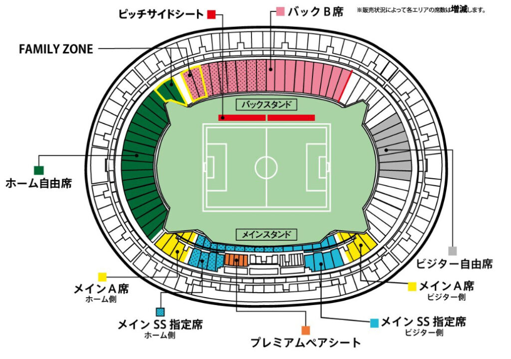 味の素スタジアムの座席図