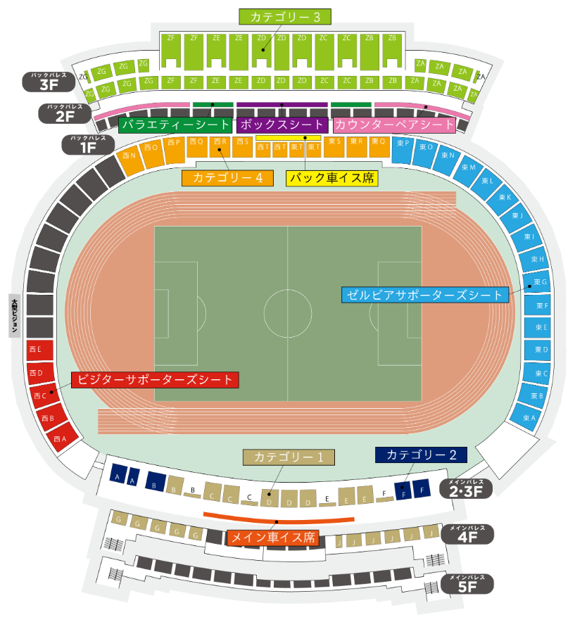 町田GIONスタジアムの座席図