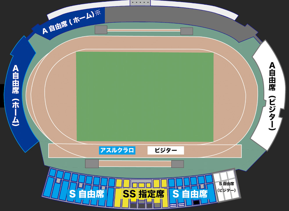愛鷹広域公園多目的競技場の座席図