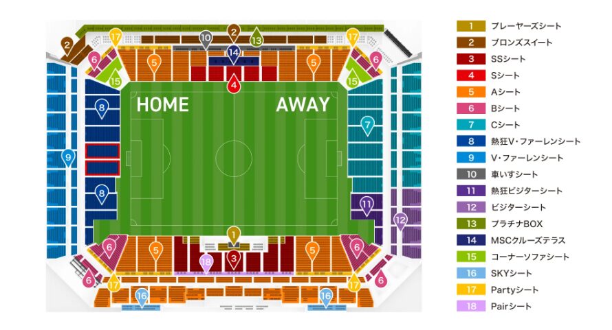 PEACE STDAIUM座席図