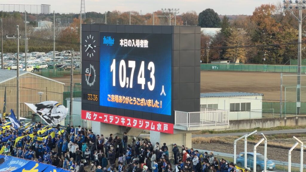 水戸ホーリーホックがクラブ史上最多入場者数を更新